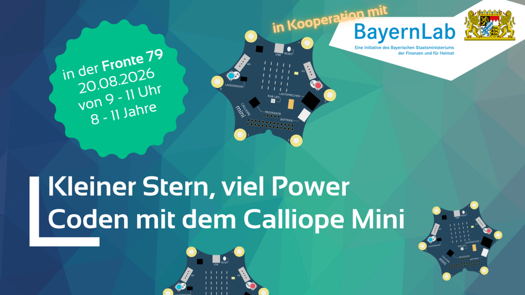 Ein Infoposter für Calliope Mini im Ferienpass Ingolstadt